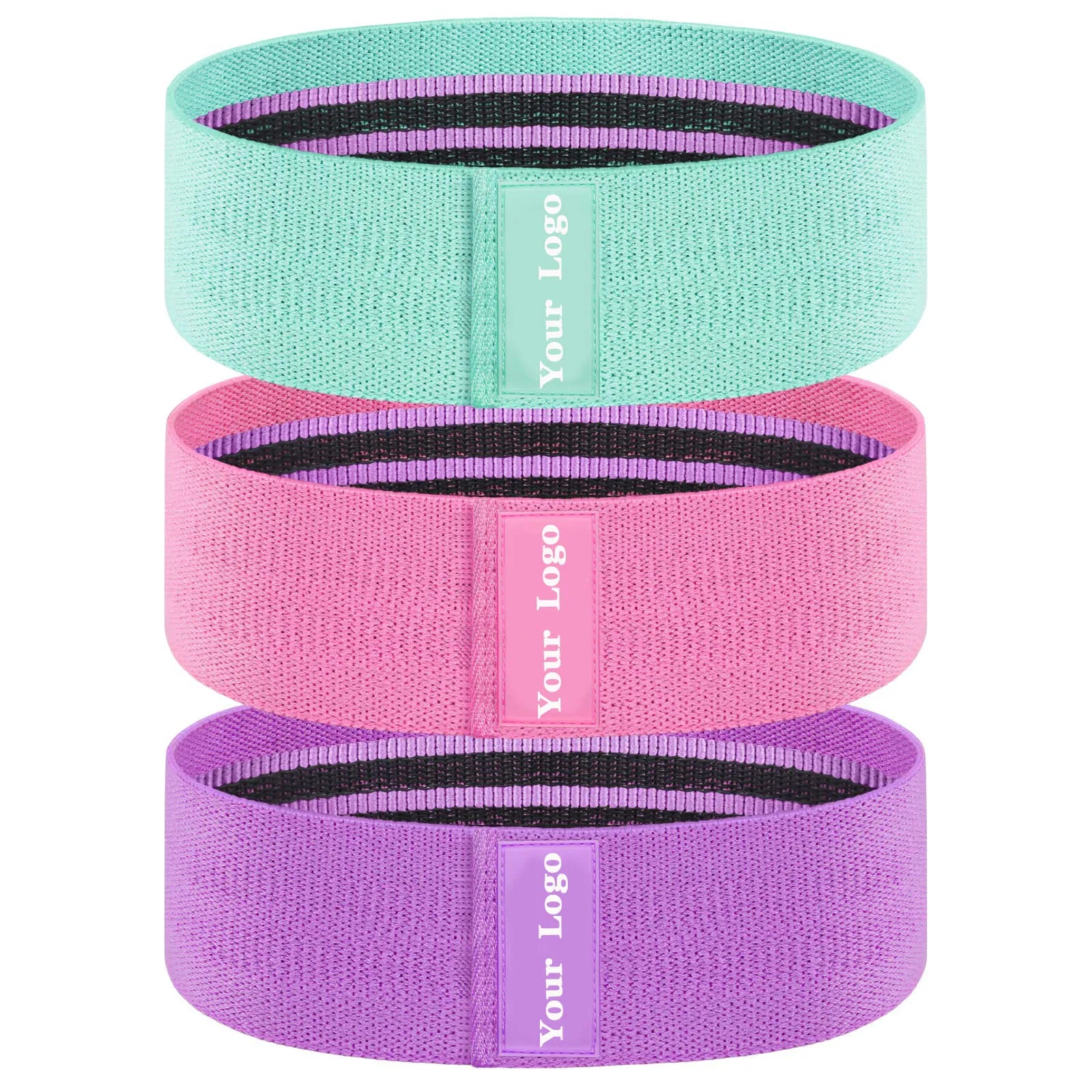Custom Logo Printing Fabric Leopard Print Fitness Resistance Band Hip Loop Booty Exercise Resistance Bands Set