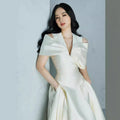 Boutique Wholesale 2026 Summer New Fashionable Design V-neck Bow Elegant Women's Dress