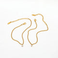 Dainty 18k Pvd Gold Plated Tarnish Free Waterproof Heart Round Rectangle Zirconia Stainless Steel Anklet