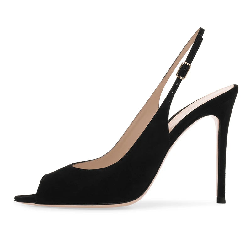 China Factory Wholesale Custom Logo Pointed Toe Slinbacks Stiletto High Heels Pumps for Women