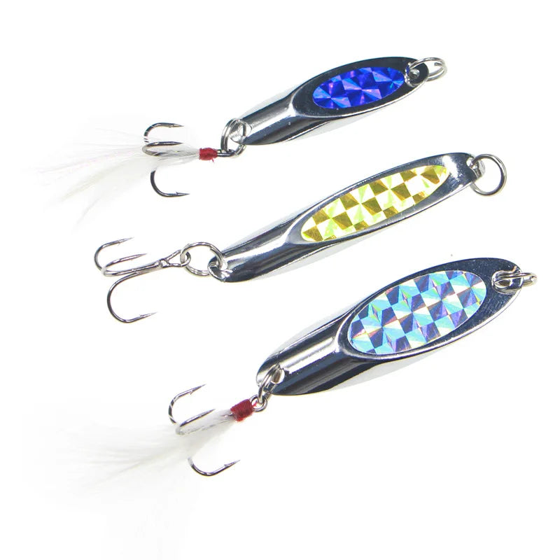 New 7g 10g 15g 21g 25g 30g 40g Metal Fishing Lure Hard Spinner OEM Fishing Lures Spoon Lures With Flash Film