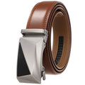Men's Automatic Buckle Belt Ratchet Cowhide Leather Belts for Men Alloy Buckle Custom Logo LQBelt Factory