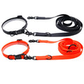 Wholesale Customizable Neon Orange Plastic Nylon Dog Collar and Leash Set PVC Coated Waterproof Breakaway Feature Solid Pattern