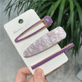 Hot Sales Japanese Cute Acrylic & Plastic Korean Hair Clip Set Geometric Design for Girls Women