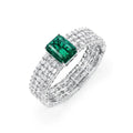 Luxury Emerald Jewelry 925 Sterling Silver White Gemstone CZ Bracelets & Bangles
