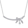 Wholesale Fashion Necklace Fine Jewelry 925 Sterling Silver Zircon Bowknot Pendant Necklace