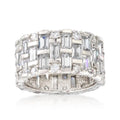 CAOSHI Full Circle Inlaid Rectangle Zircon Rings Lady Luxury Low MOQ Wholesale Price Silver Coating Women Infinity Ring