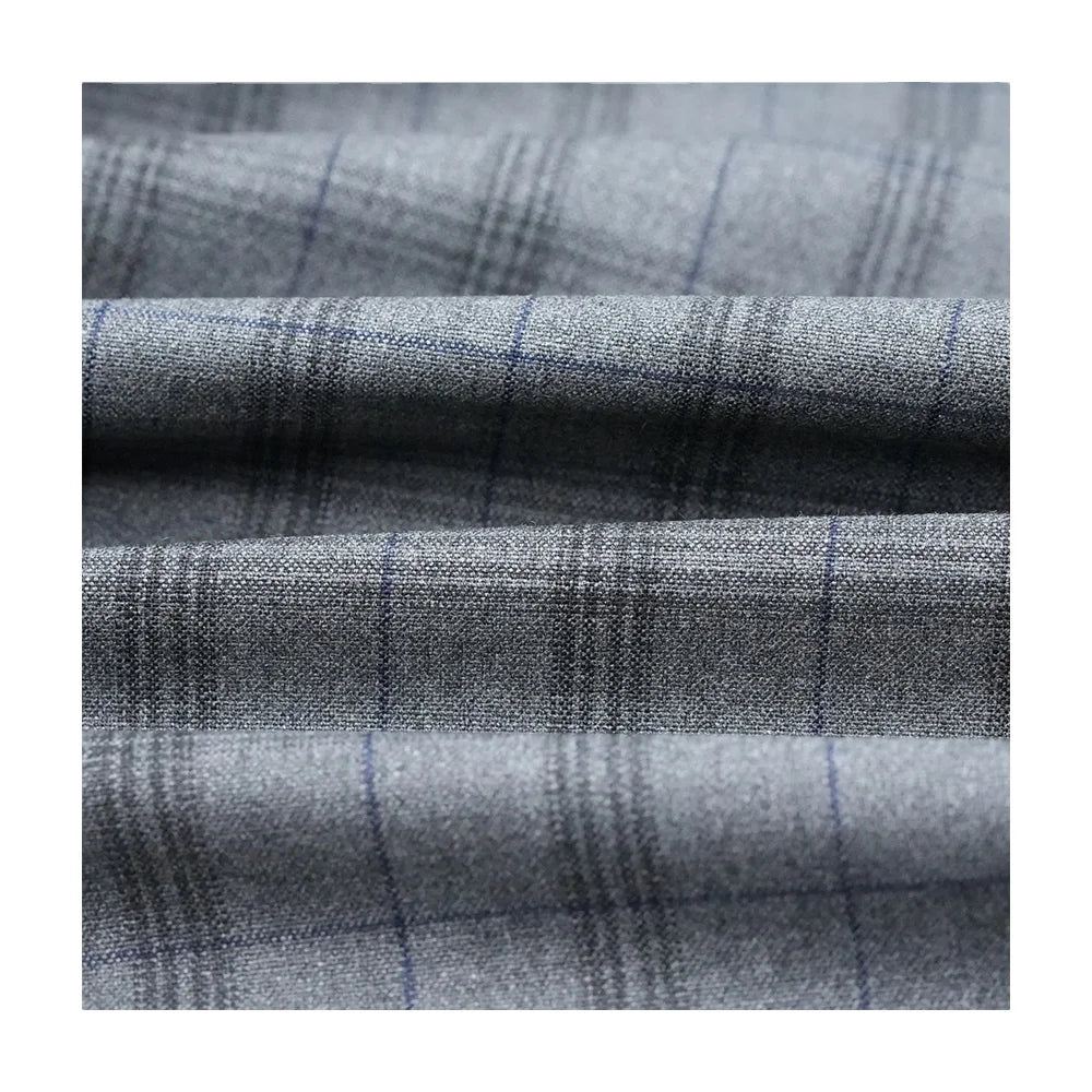 New Fashion TRW Wool/Polyester Blend Fabric Grey Checks Woven Technique Yarn Dyed Pattern for Man/Women's Suits and Garments