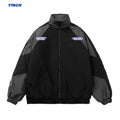 For Custom Canvas Spring Jacket Patchwork Stand Collar Windbreaker Unisex Zip up Sweatshirt Hip Hop Y2k Clothes
