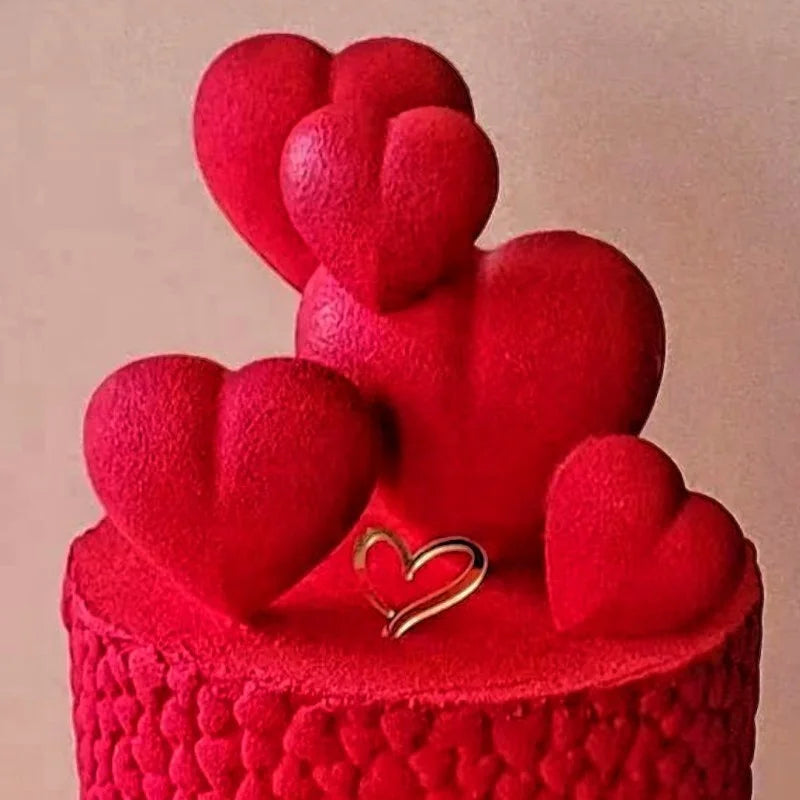 Customizable Acrylic Hearts Cake Topper Valentine's Day Party Cake Decoration Supply Heart Shape Number Acrylic Cake Accessory
