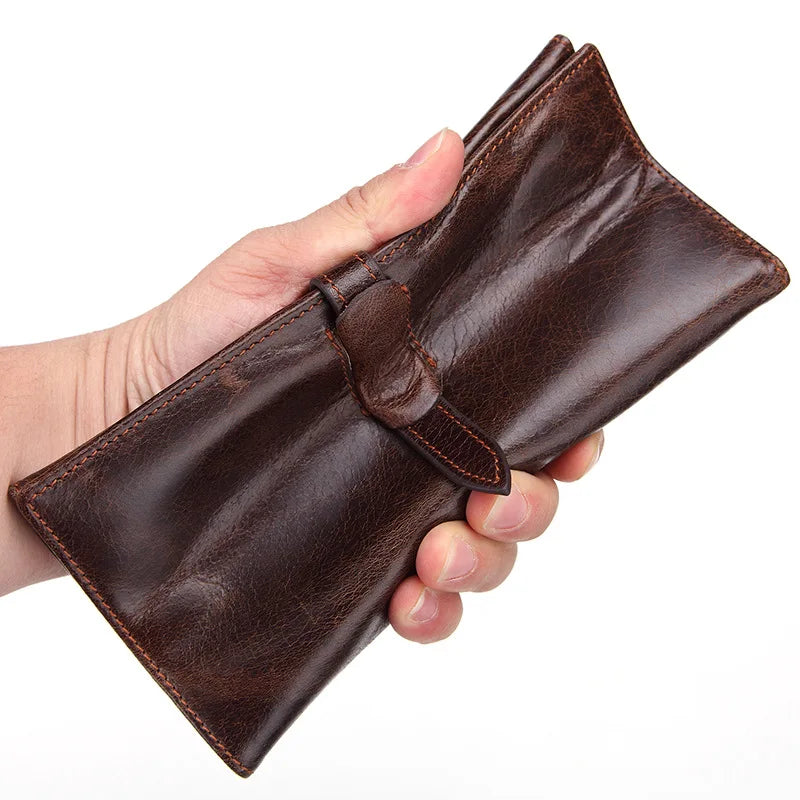 Fashion Ladies Long Clutch Wallet Purse Vintage Genuine Leather Credit Cards Holder Women Wallet