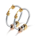 Best Selling Korean 316L Stainless Steel Earrings Hope Wire Coil 3 Colors Beads Earrings for Women Wedding Gift