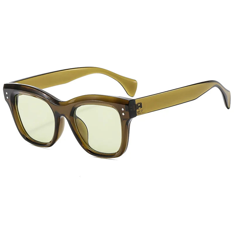 Trendy Unisex Square Eyewear with Classic Thick Frame UV400 Optical PC and Metal Lenses Men's and Women's Sunglasses Wholesale