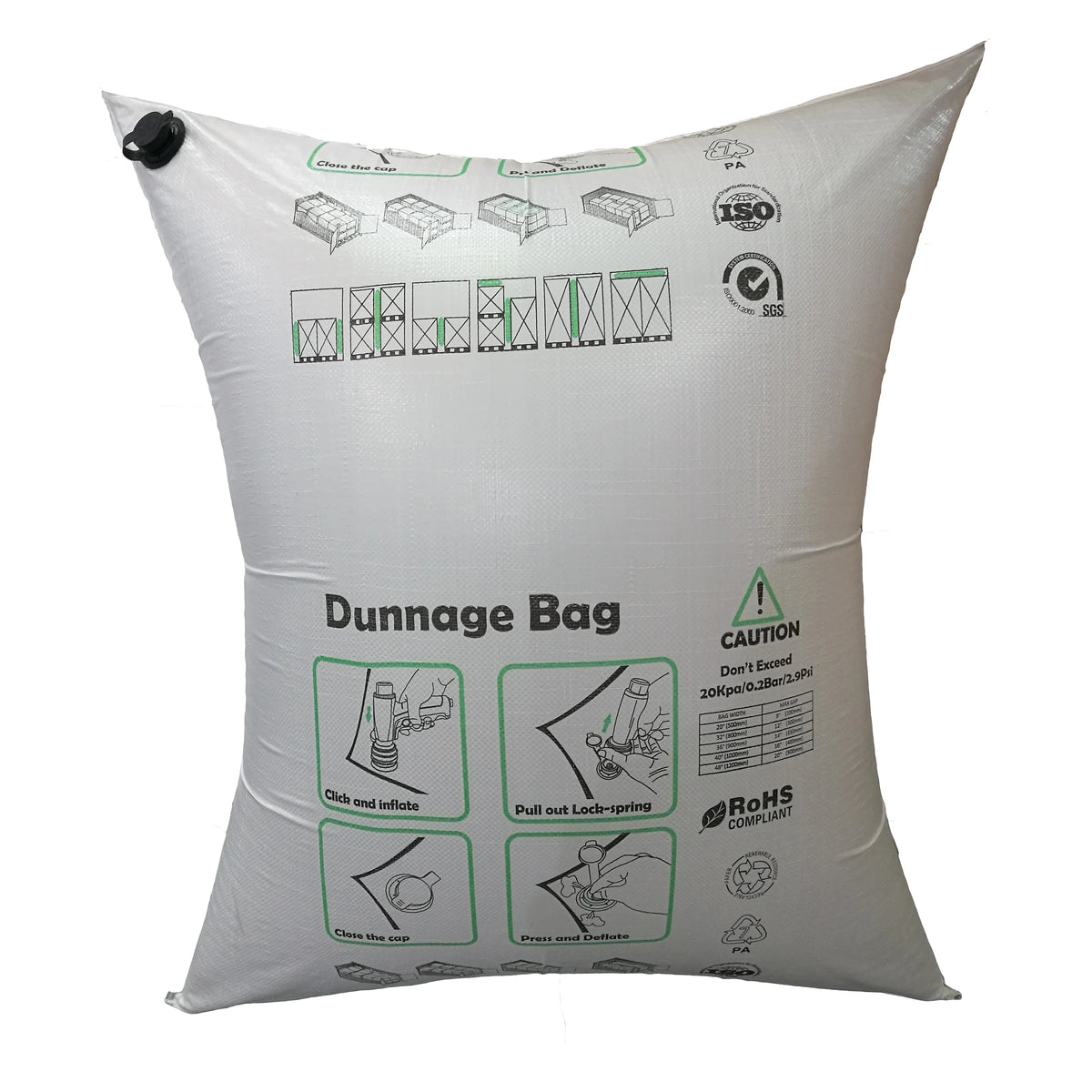 Recyclable PP Woven & Kraft Paper Dunnage Container Airbags 80*120cm Secure Cargo Movement Prevention with Airbag Technology