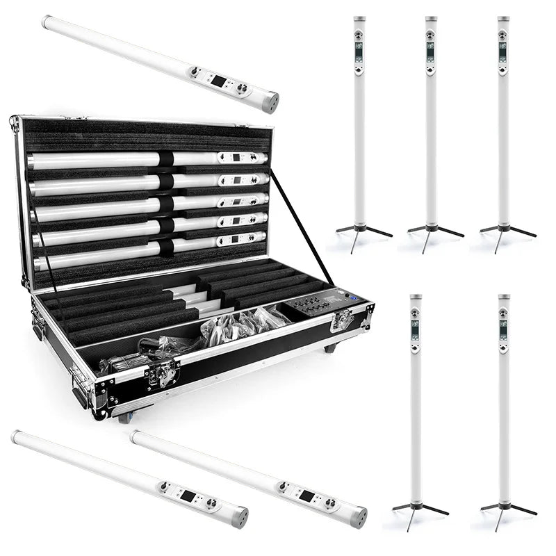 IP65 Outdoor Battery LED Tube Light RGB 128*0.25W Waterproof Stage Light DJ DMX512Wireless DMXRemote Control PIXELTUBE Event