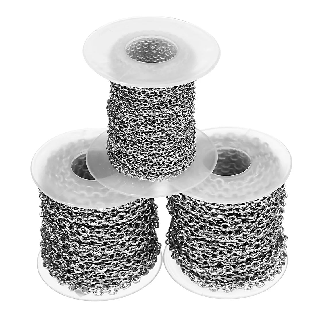 Wide 2.5mm 3mm 4mm Fashion Stainless Steel Jewelry 10 Yards/Roll Chain Necklace Making O Chain Make Jewelry