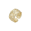 Women's 18K Gold Plated 925 Sterling Silver Adjustable Ring New Design Trendy Irregular Geometric Jewelry for Engagement Party