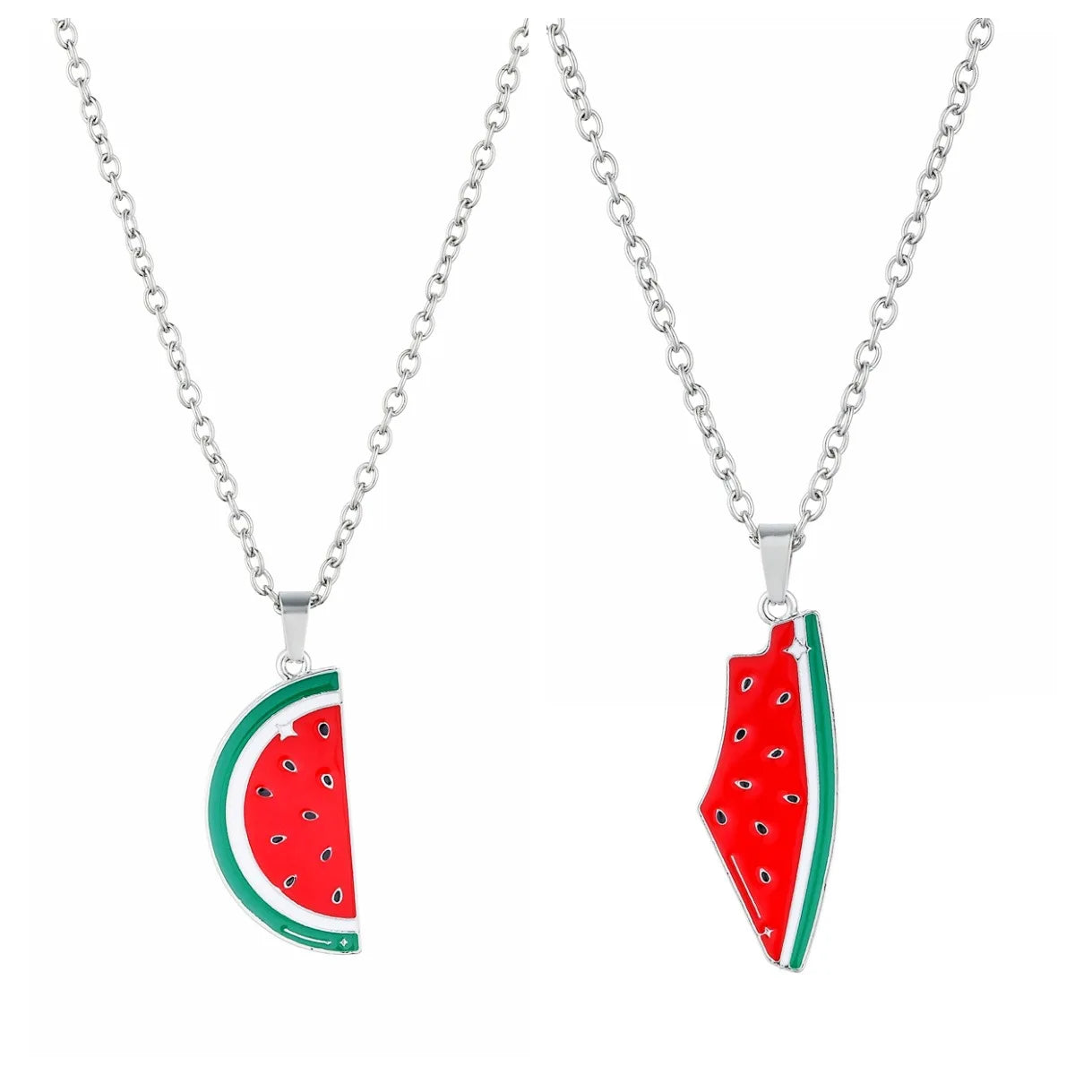 New Arrival Fruit Watermelon Necklace Korean Dainty Inlaid Zircon Watermelon Necklace for Women Girls