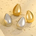 316L Stainless Steel PVD Plated Water Drop Stud Earring for Women Simple Tear Drop Earring Stud Jewelry 2025 New