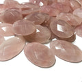 Faceted Cut Rose Quartz Oval Cabochons Natural Pink Stone Cabcochons