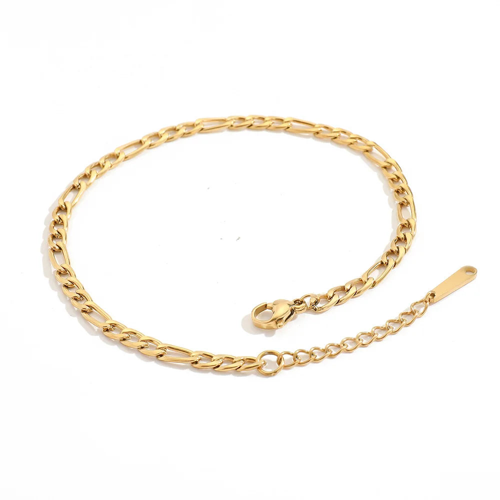 2020 Figaro Bracelet Gold Bracelet  Adjustable 18k Gold Plated Stainless Steel Chains Bracelet Jewelry for Women and Men