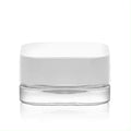 7ml Premium Glass Container with Child Proof Clear Glass White Plastic Lid Eye Cream Cosmetic Storage Square CRC Jar Food Use