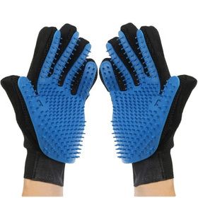 Upgrade 259 Pins Magic Blue Color Luxury Silicon Deshedding Cat/Dog Grooming Gloves Nylon Remover Bath Message Pet Hair Fur Comb