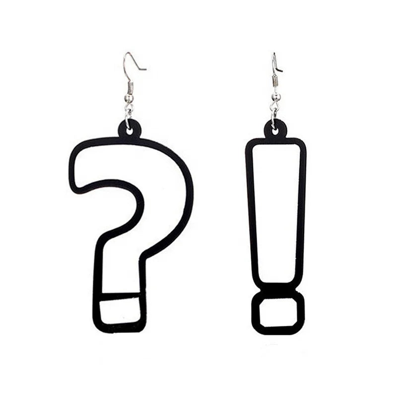 Acrylic Black White Symbol Acrylic Drop Earrings Custom Tiktok Party Jewelry Daily Life Simple  Earrings for Women Girls