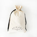 Custom Logo and Design 25x40cm Natural Drawstring Cotton Skincare Dust Bags for Cosmetics