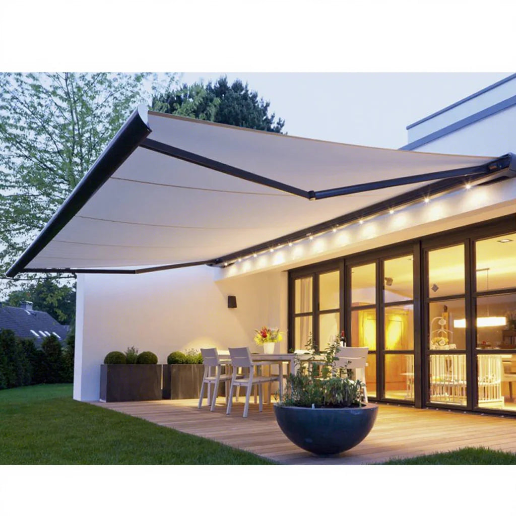 Customized PVC Waterproof Sunshade Restaurant Balcony Retractable Full Cassette Awning MegaBDM