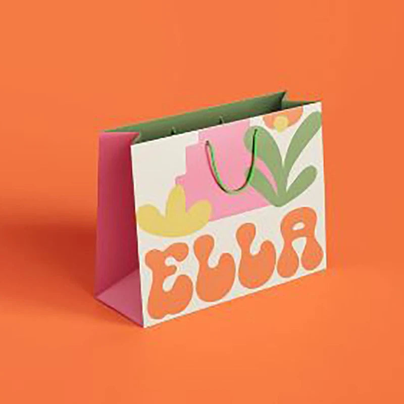 Party Welcome Bag with logo Print Customized Mini Kraft Paper Cosmetic