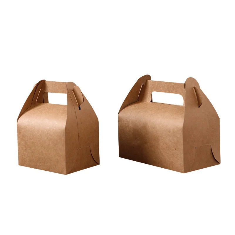 Take-out Boxes Brown Bakery Box Disposable Pastry Gift Packaging Boxes for Donut Cupcakes Candy Chocolate Dessert