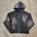 YSJY Manufacturer Y2K Streetwear Unisex Zipup Heavyweight 600 Gsm Acid Wash Zip up Hoodie for Men