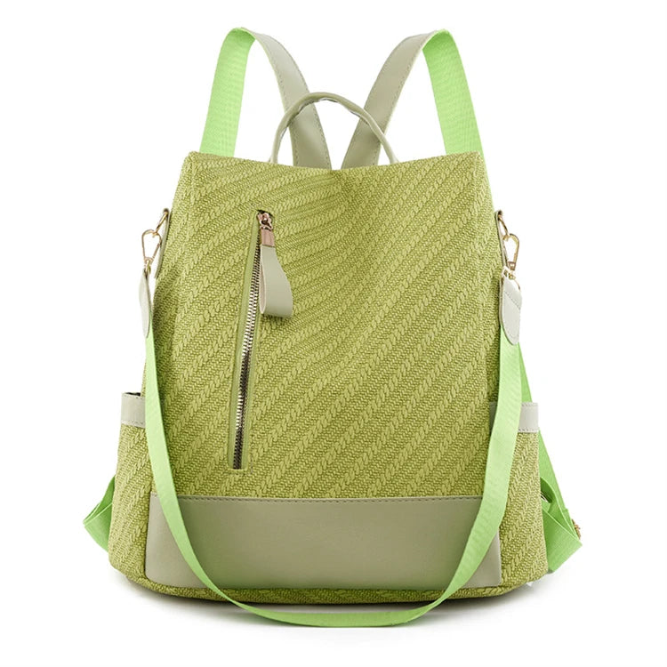 OEM Women's Luxury Fashion Small Backpack with Custom Logo Geometric Pattern Polyester Lining Water-Proof Strap for Daily Use