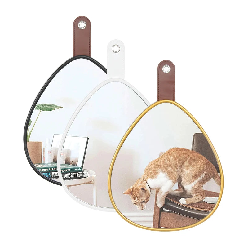 Modern Contemporary Design Oval Shape Wall Hanging Mirror Rubble Skin Decorative Black Plastic Frame for Home Bathroom Use