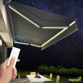 Smart Motorized Retractable Aluminum Alloy Awning Remote Control LED Lights Custom Colors Polyester Sail-Anti-UV Windproof