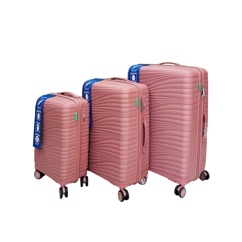 MARKSMAN Luxury Travel Suitcase Factory Wholesale PP Luggage with Waterproof Frame Aluminum Material Spinner Caster TSA Lock