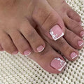 Hot Wholesales New Design Toe Nails Square Series French Flower Colorful Toes Press on Nails Custom False Toe Nails