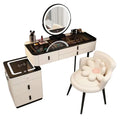 Modern Style Lighted Wall Mount Vanity Makeup Dresser with Adjustable Extendable Mirror and MDF Panel for Bedroom Furniture