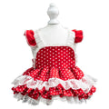 Luxury Classic Red Polyester Skirt Princess Dress for Dogs Summer Wedding Girl's Pet Clothes