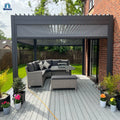 Waterproof Aluminium Pergola Garden Outdoor Gazebo Windproof Electric Pergola With Side Screen