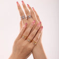 Customized Dainty Elegant Ring With Zircon Diamond Fashion 18k Gold Plated Open Ring Wholesale Stainless Steel Ring