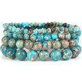 Natural Colour Imperial Jasper Crystals Bracelet Aqua Terra Jasper Durable Stretch Cord Healing Bracelets for Women Gift