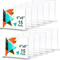 15 Pieces Clear Acrylic Signs Holder Acrylic Table Tops T Shaped Desktop Sign Holder 6 X 4 Inch Table Top Display Stand