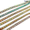 Wholesale Multi Colors ab Gems Trim Crystal Rhinestone Ribbon Trim Chain Trimming for Samba Women Dresses
