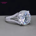 Cadermay Gorgeous Moissanite 18k/14k Gold Ring 15mm D VVS1 Round Moissanite Diamond Luxury Engagement Wedding Ring