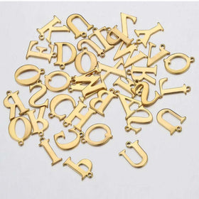 Gold Silver English Letters a to Z Stainless Steel Pendants Charms