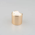 24/410 Gold Round Plastic Non-Spill Flip Top Caps & Disc Cap for Bottles Cosmetic Use