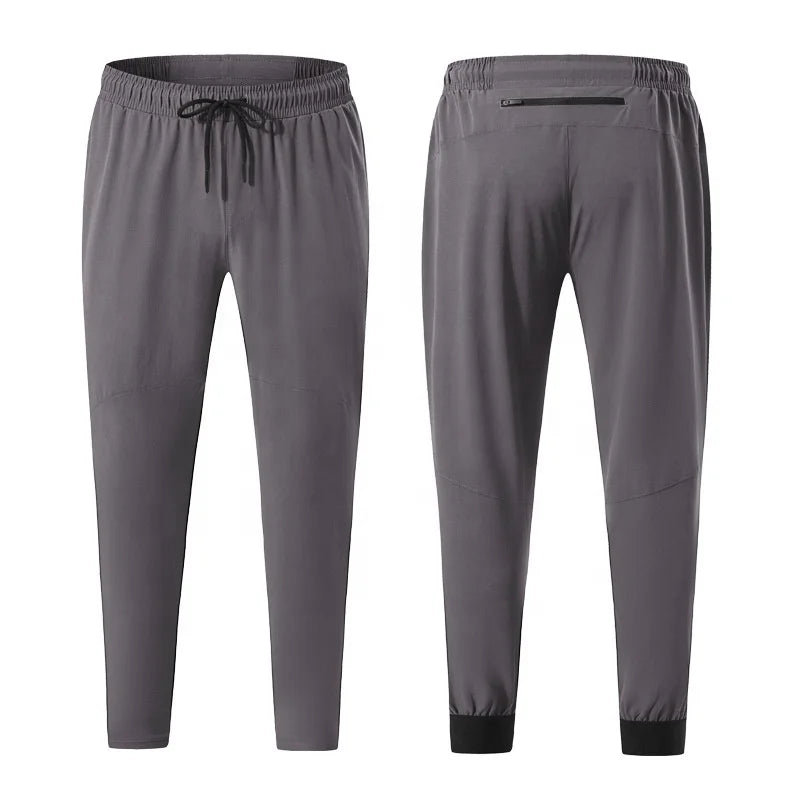 OEM ODM US Size Men's Stretch Blank Jogger Nylon Track Pants Quick-Dry Breathable Gym Running Trousers for Men