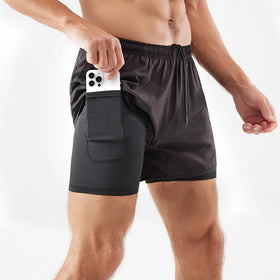 Custom Athletic Shorts With Compression Liner Training Workout Shorts Double Layer Hombre Men Gym Running Shorts Sport for Men